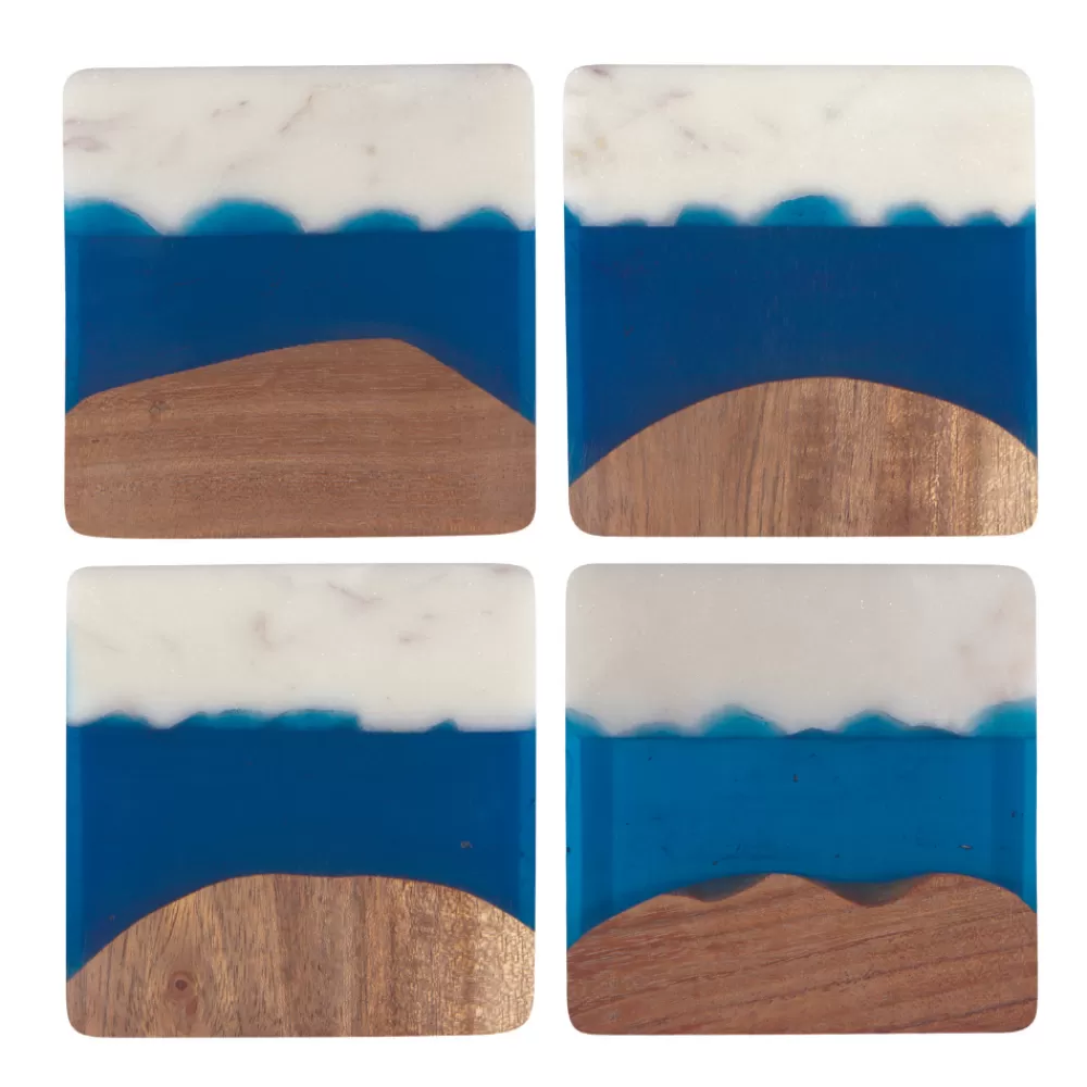 Outlet Azure Skyline Coasters (Set Of 4) Coasters & Trays
