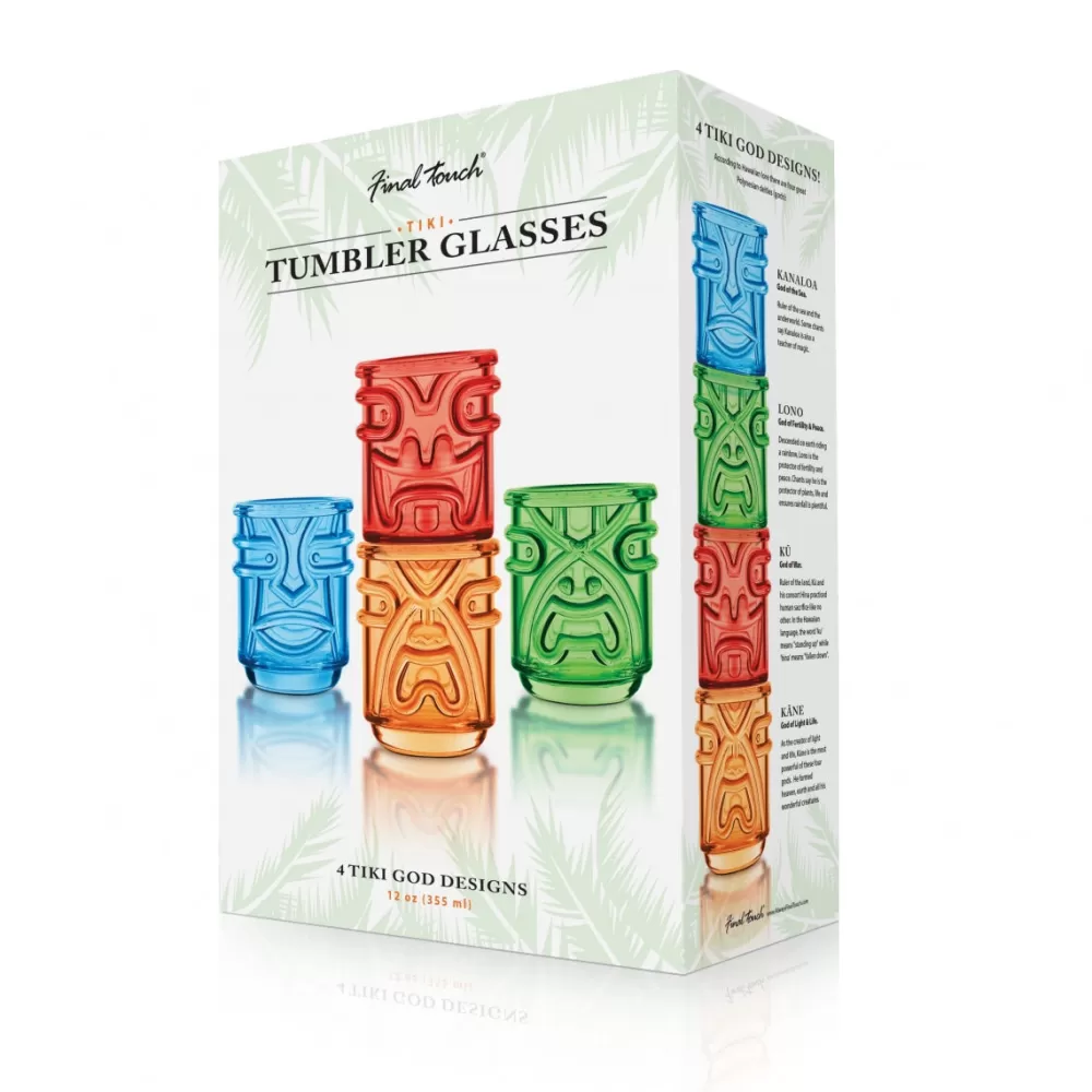 colourful_tiki_god_glasses_set_of__2.webp Best Colourful Tiki God Glasses (Set Of 4) Tiki Mugs