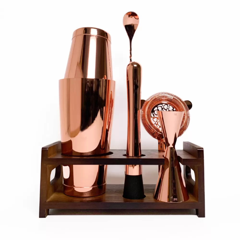 New Copper Bar Tool Set With Stand (6 Piece) Bar Tool Sets