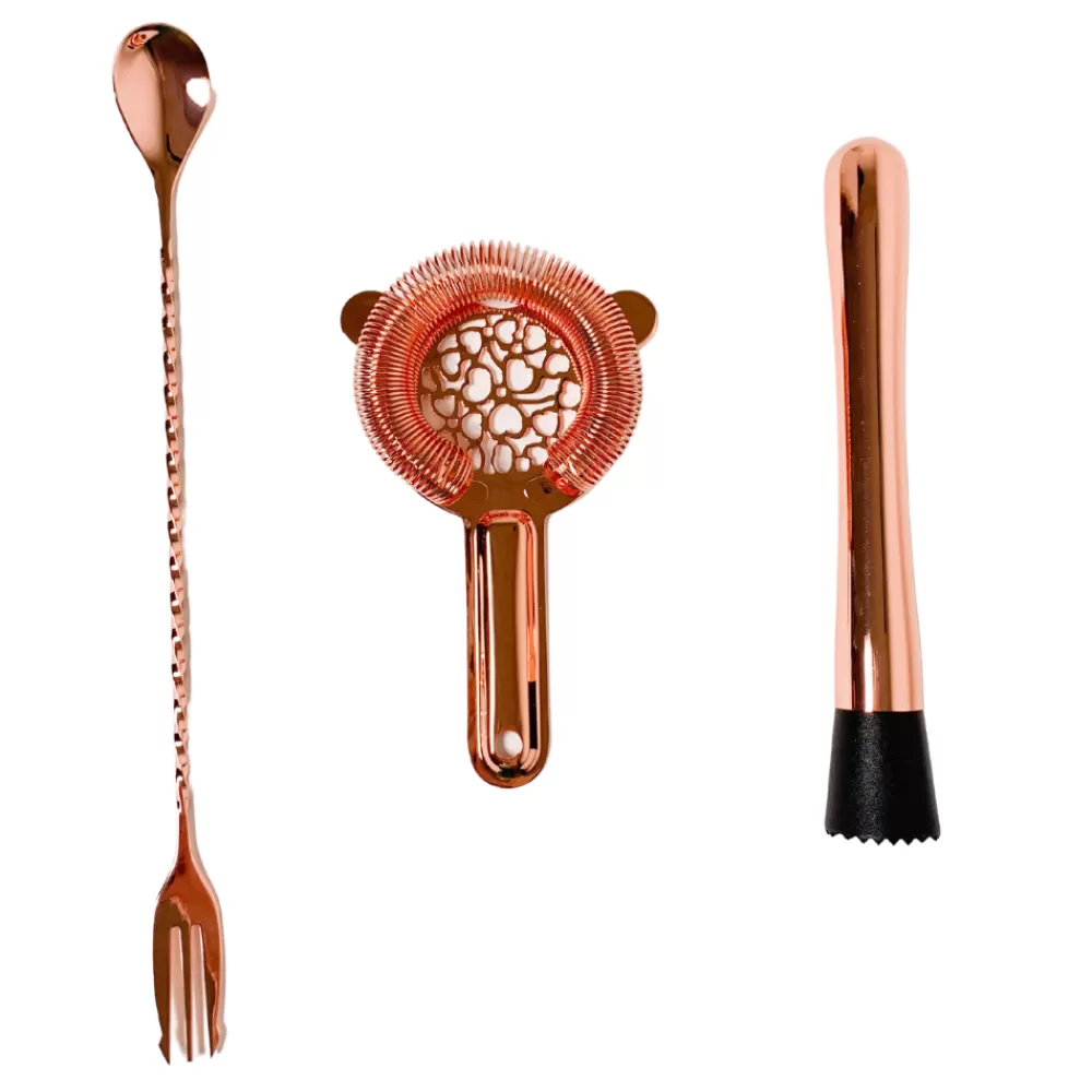 New Copper Bar Tool Set With Stand (6 Piece) Bar Tool Sets