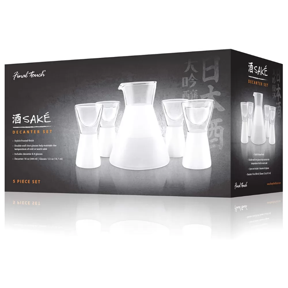 Outlet Frosted Sake Decanter & Glasses Spirit Tasting