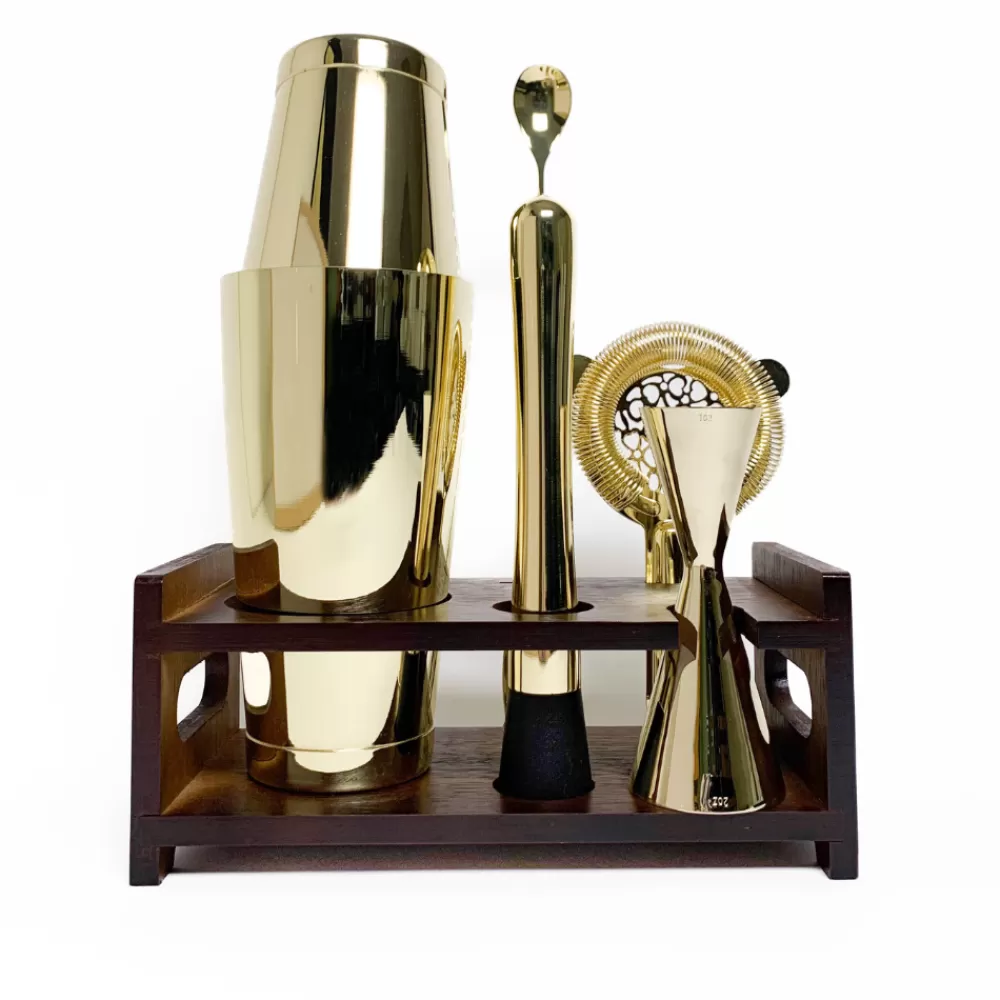 Cheap Gold Bar Tool Set With Stand (6 Piece) Bar Tool Sets