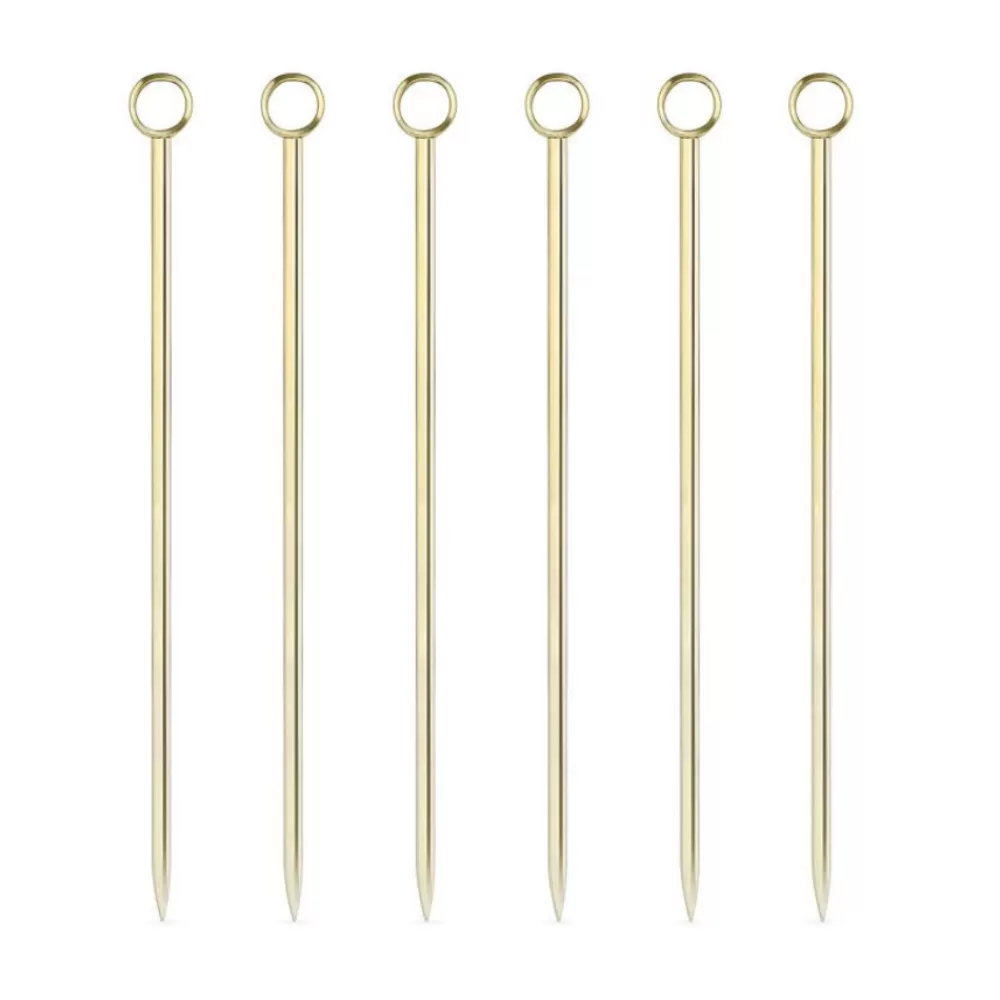 Store Gold Cocktail Pins (Set Of 6) Cocktail Picks & Stirrers