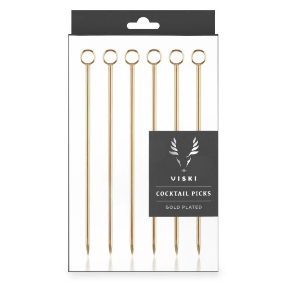 Store Gold Cocktail Pins (Set Of 6) Cocktail Picks & Stirrers