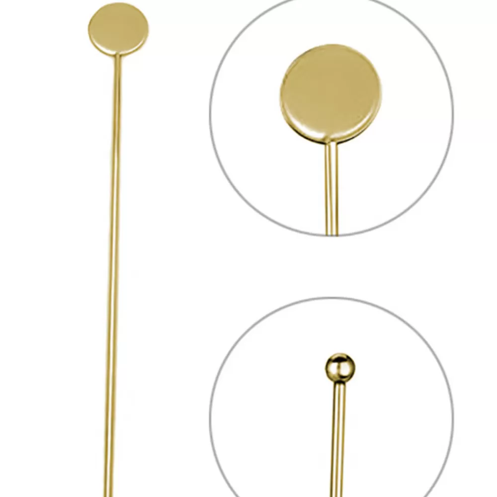 Store Gold Disc Top Stir Stick Cocktail Picks & Stirrers