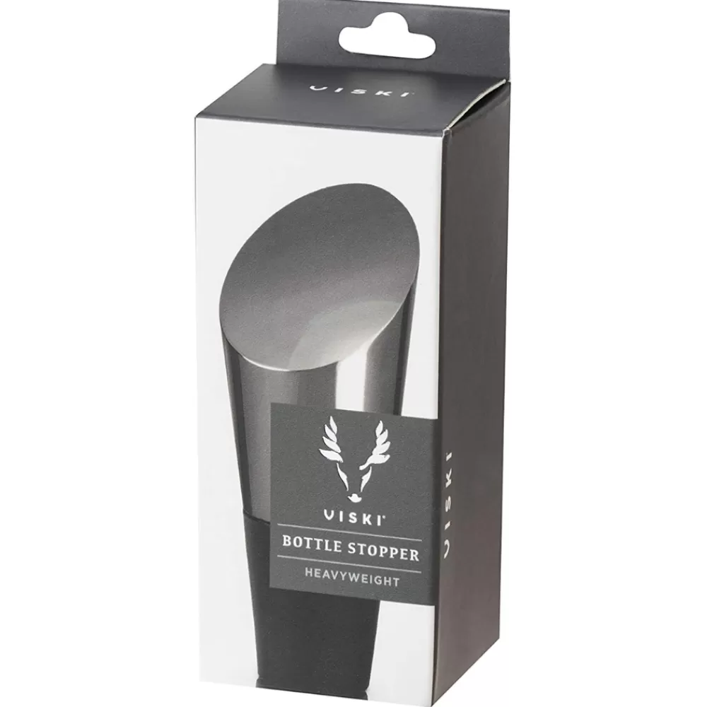 heavyweight_gunmetal_bottle_stopper_by_viski_2.webp Hot Heavyweight Gunmetal Bottle Stopper By Viski Wine
