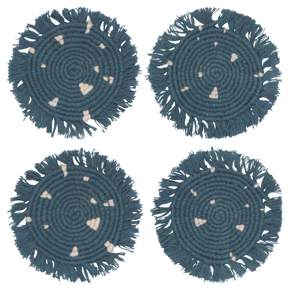 Hot Lagoon Macrame Coasters (Set Of 4) Coasters & Trays