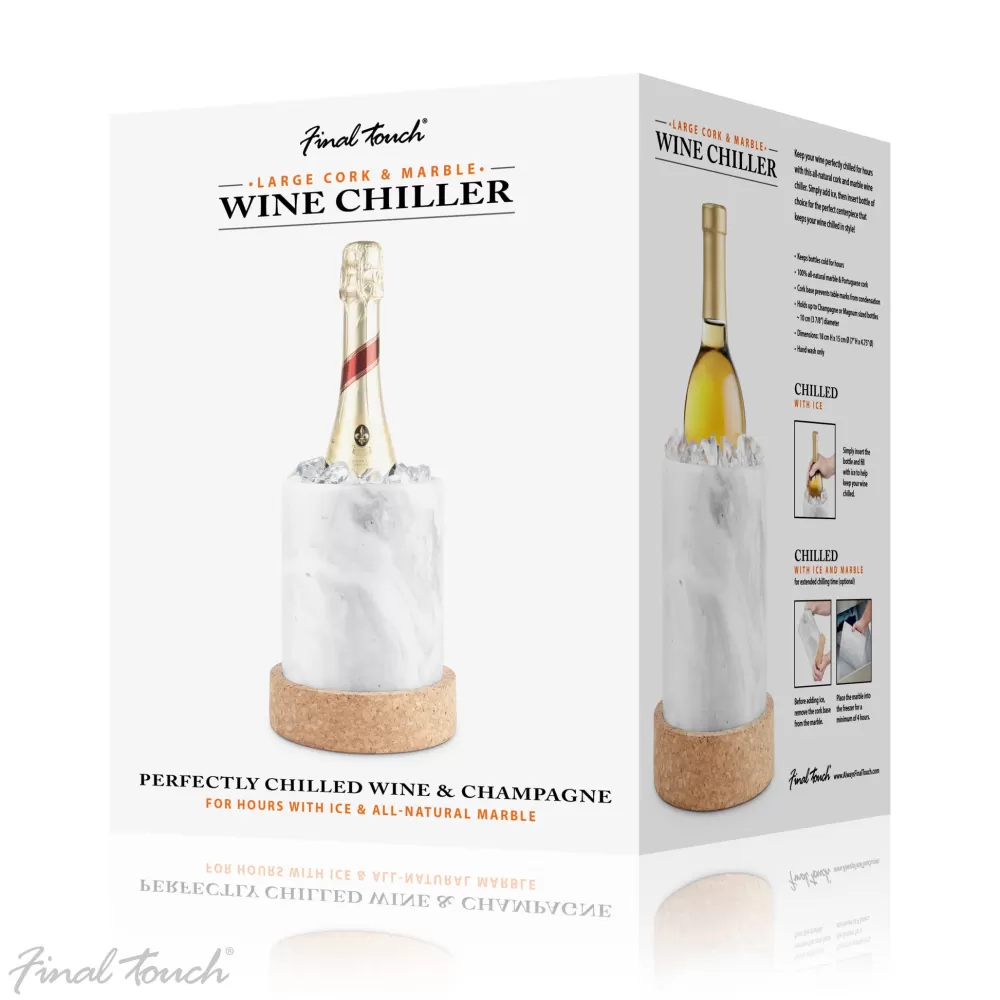 large_marble__cork_wine_chiller_3.webp Best Sale Large Marble & Cork Wine Chiller Ice Molds + Tools