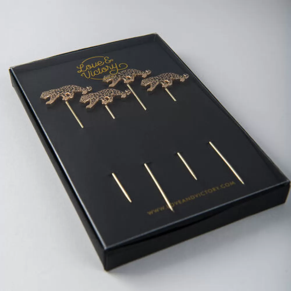 leopard_cocktail_pins_set_of__2-1.webp Best Sale Leopard Cocktail Pins (Set Of 4) Cocktail Picks & Stirrers