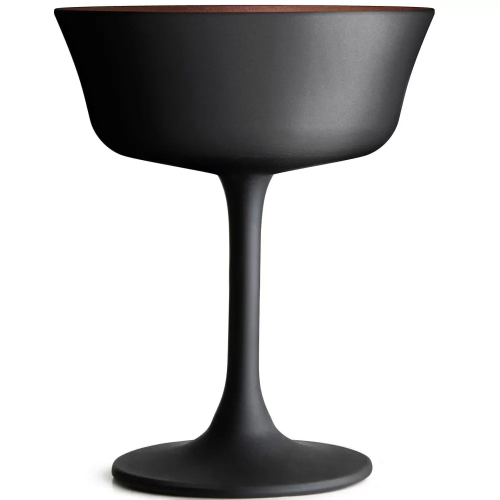 oro_nero_shallow_fizz_glass_3.webp Outlet Oro Nero Shallow Fizz Glass Coupes / Nick & Nora