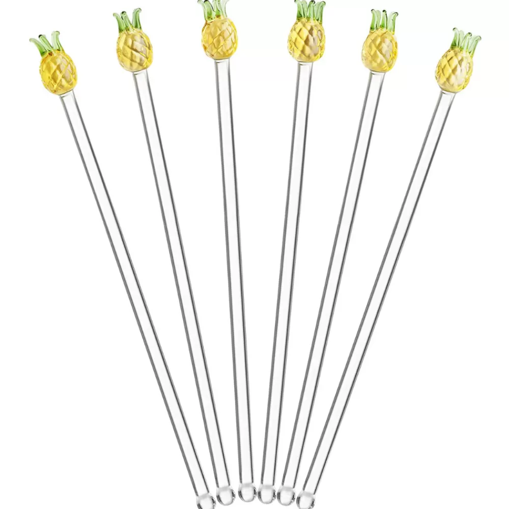 Sale Pineapple Stir Sticks (Set Of 6) Cocktail Picks & Stirrers