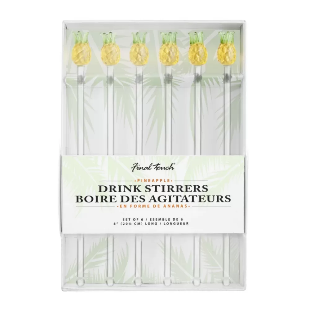 pineapple_stir_sticks_set_of__2.webp Sale Pineapple Stir Sticks (Set Of 6) Cocktail Picks & Stirrers