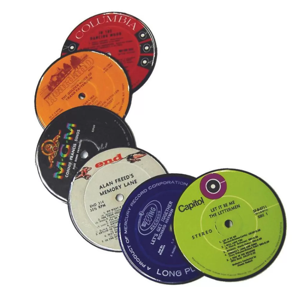 Online Recycled Vinyl Record Coasters Coasters & Trays