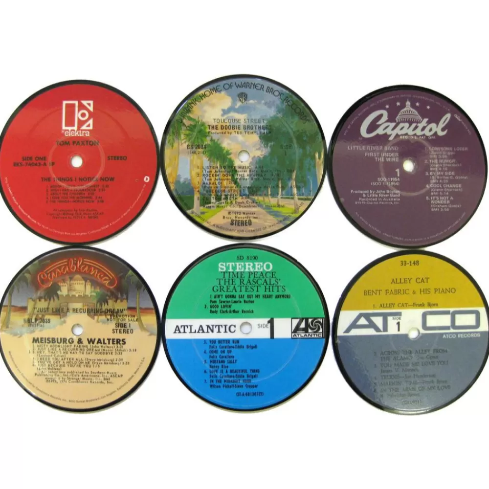 Online Recycled Vinyl Record Coasters Coasters & Trays