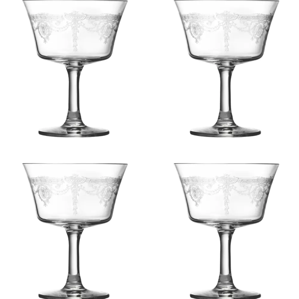 Sale 1890 Retro Fizz Glass Coupes / Nick & Nora