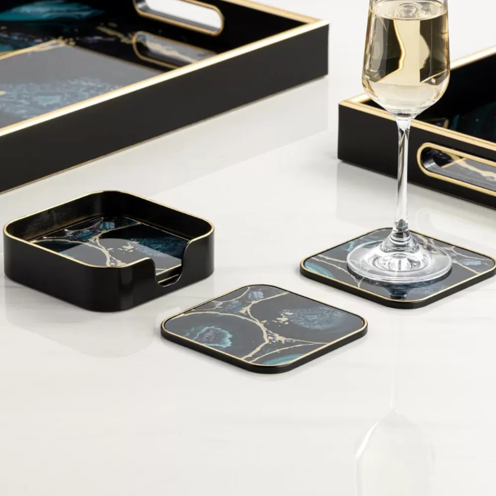 savoy_agate_coasters_set_of__3.webp Online Savoy Agate Coasters (Set Of 4) Coasters & Trays