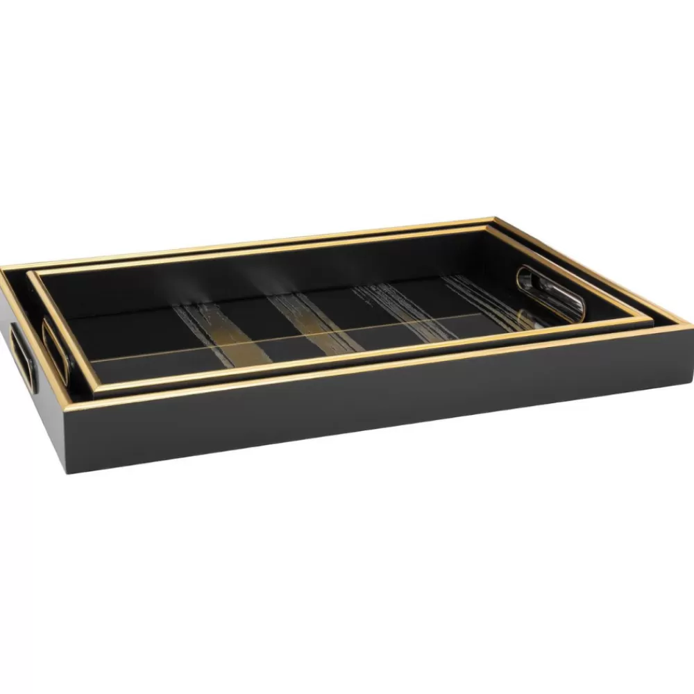 New Savoy Gold Stripe Tray Coasters & Trays