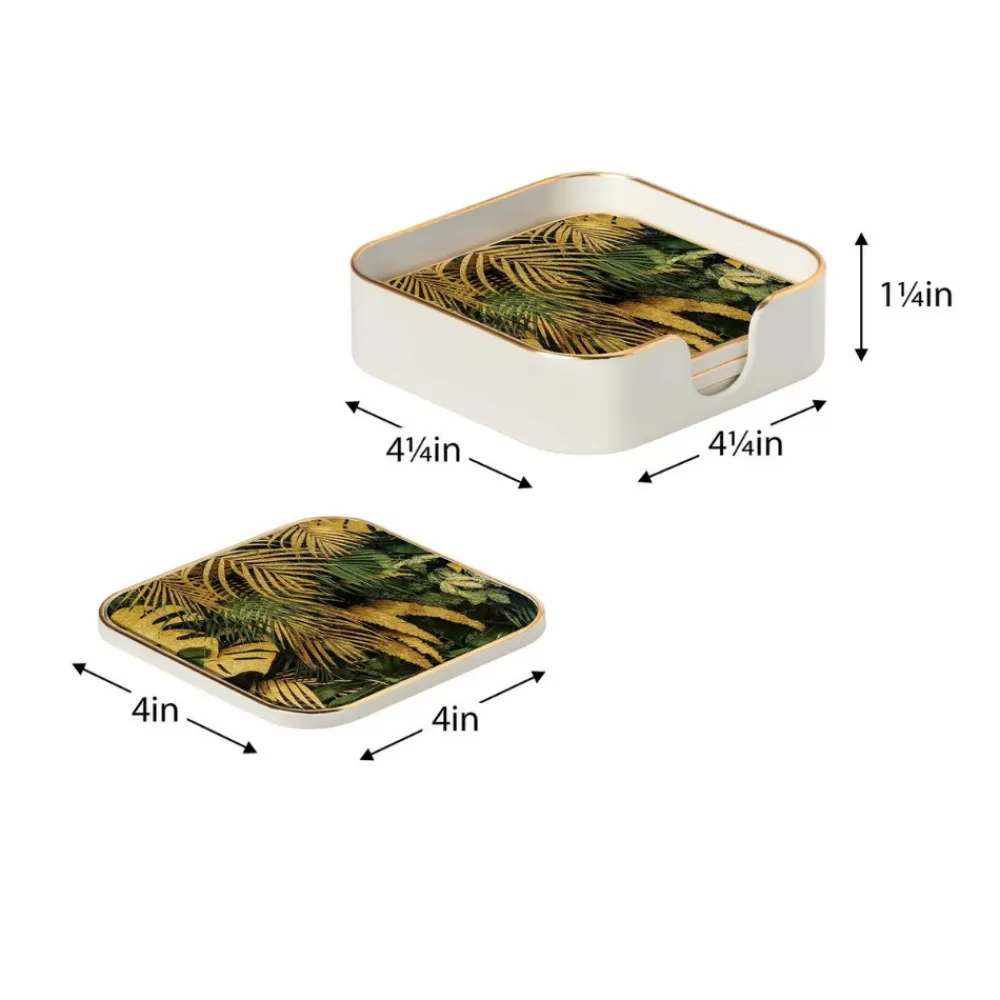 savoy_tropical_leaves_coasters_set_of__3.webp Flash Sale Savoy Tropical Leaves Coasters (Set Of 4) Coasters & Trays