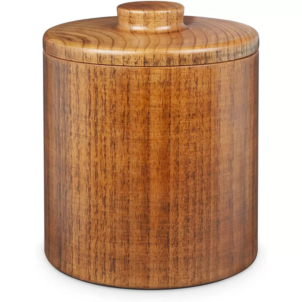 Store Solid Wood Ice Bucket With Lid Ice Molds + Tools