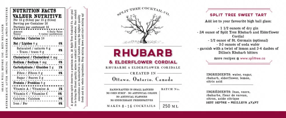Discount Split Tree Rhubarb & Elderflower Cordial Syrups