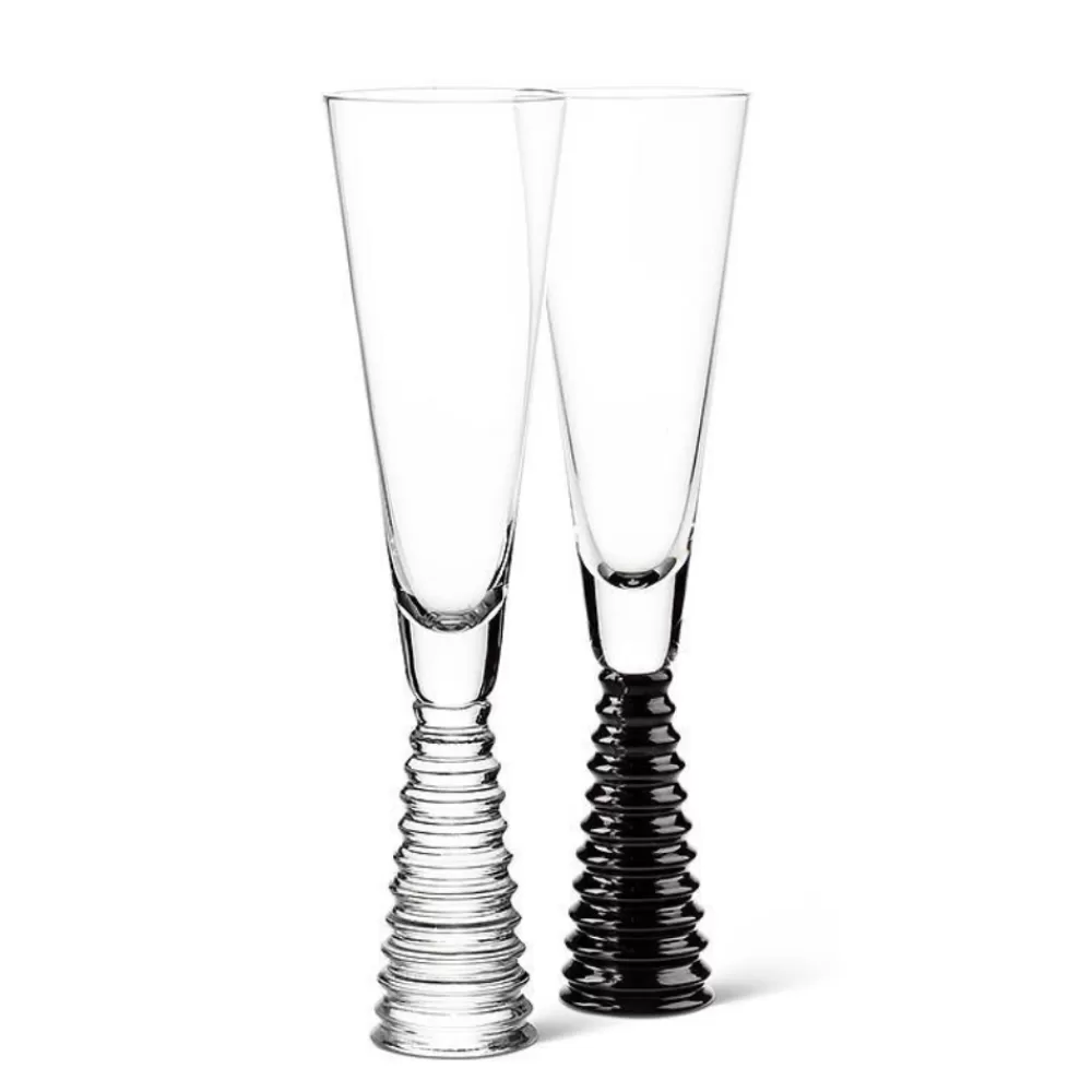 Sale Stack Black Base Flute Wine