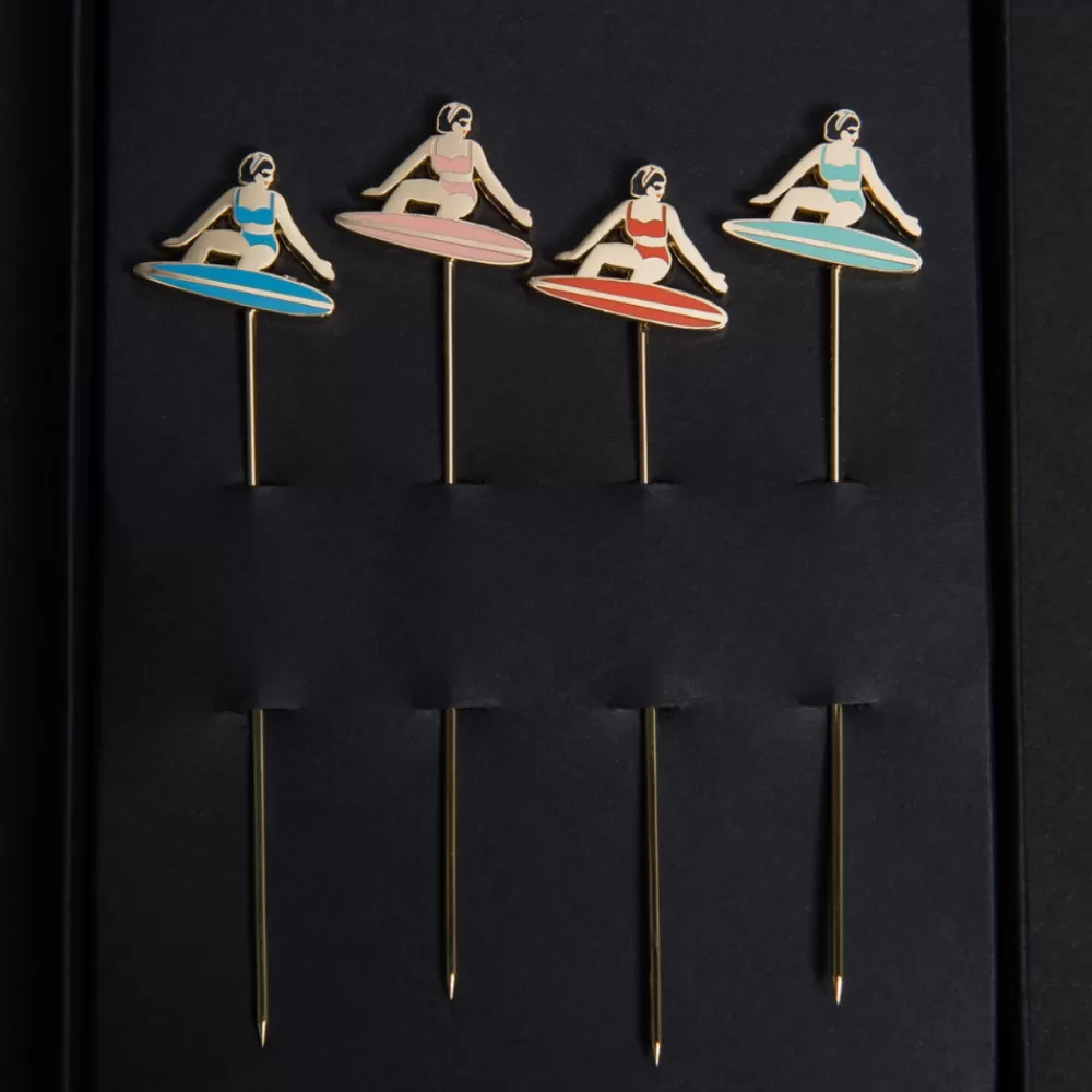 Store Surfer Cocktail Pins (Set Of 4) Cocktail Picks & Stirrers