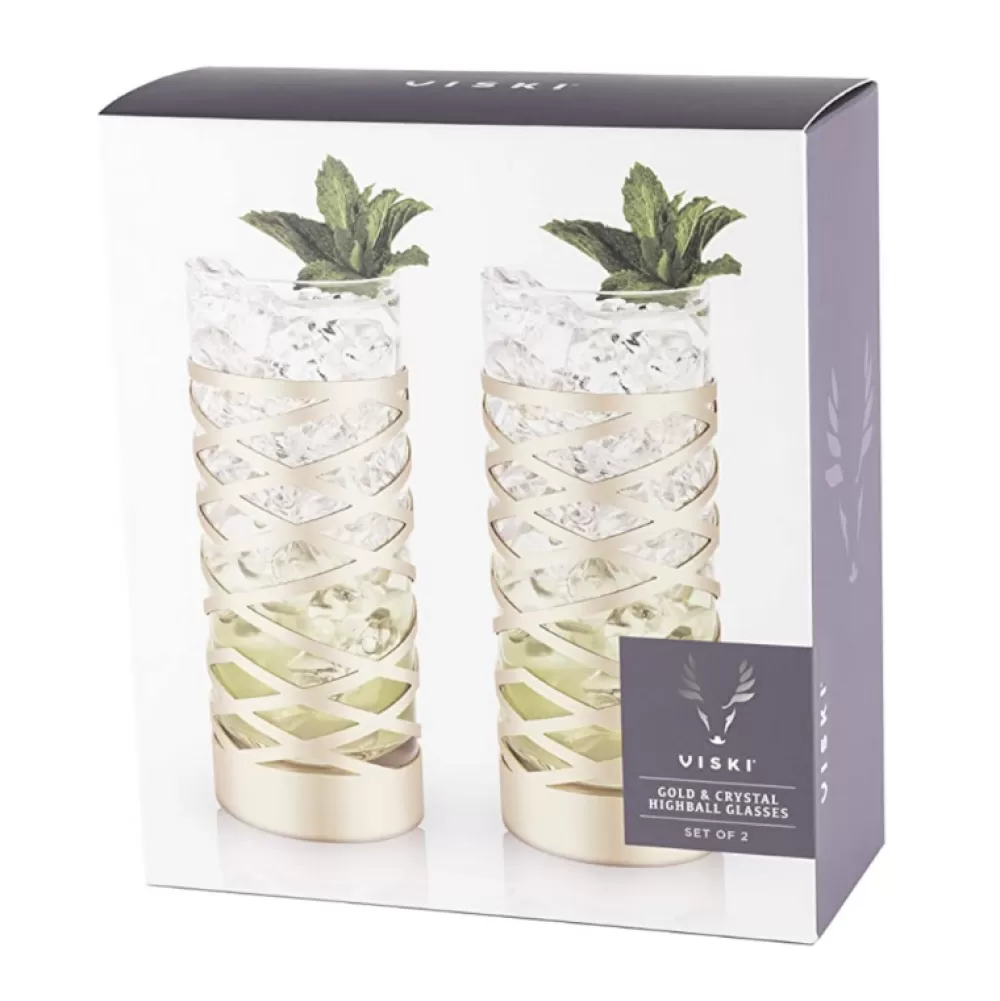 viski_gold__crystal_patterned_highball_glasses_set_of__4.webp New Viski Gold & Crystal Patterned Highball Glasses (Set Of 2) Highball Glasses
