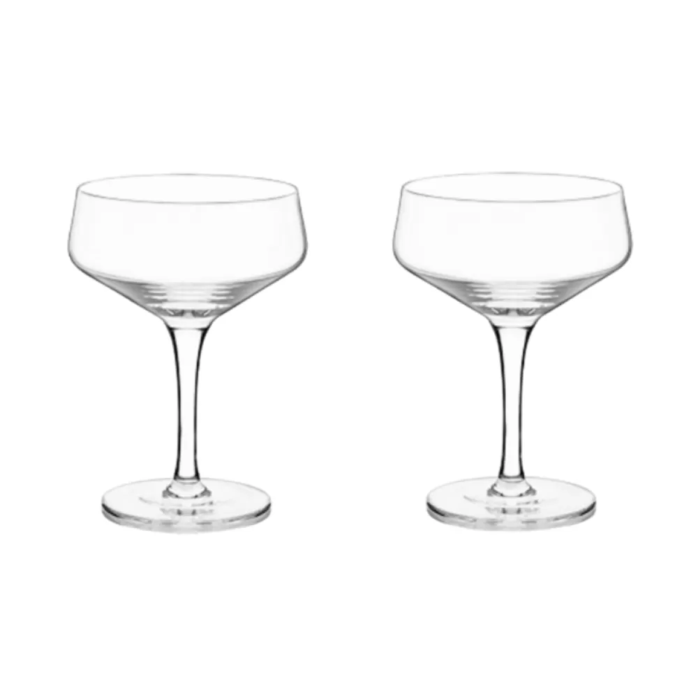 Sale Viski Raye Crystal Coupe Glasses (Set Of 2) Coupes / Nick & Nora