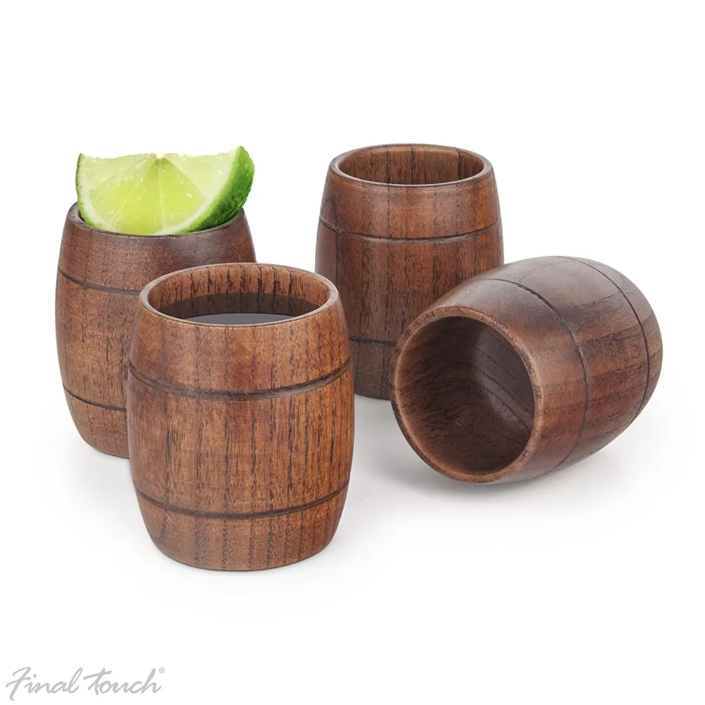 Sale Wood Barrel Shot Glass Tiki