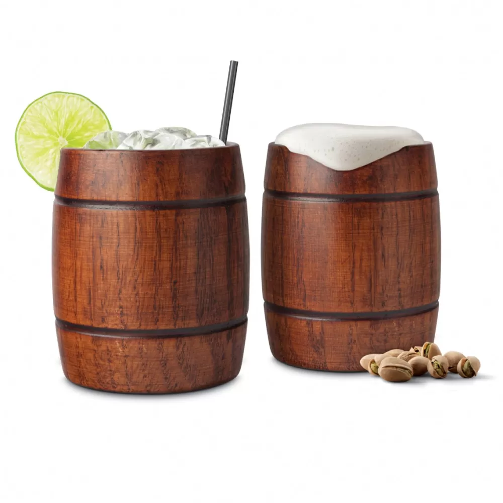 Cheap Wood Barrel Tumbler Tiki